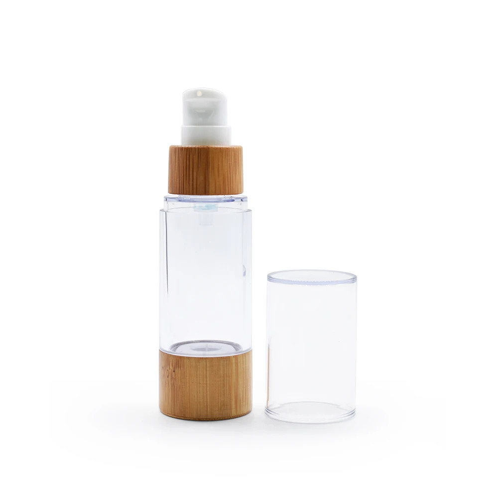 20ml 30ml 40ml 50ml 60ml 80ml 100ml frosted Eco friendly bamboo cosmetic packaging 30Ml 50Ml 100Ml Airless Pump Lotion Bottle Cosmetic Plastic Airless Bottle 20ml 80ml 4 oz