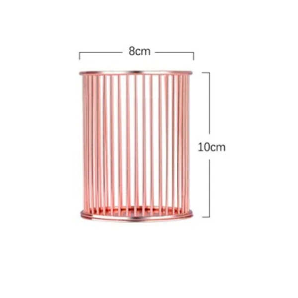 rose gold style 2 Многофункциональный Железный держатель ручки круглый органайзер кисточек для макияжа Золотой Настольный канцелярский контейнер офисный школьный ящик для хранения Ins подарок - Цвет: rose gold style 2