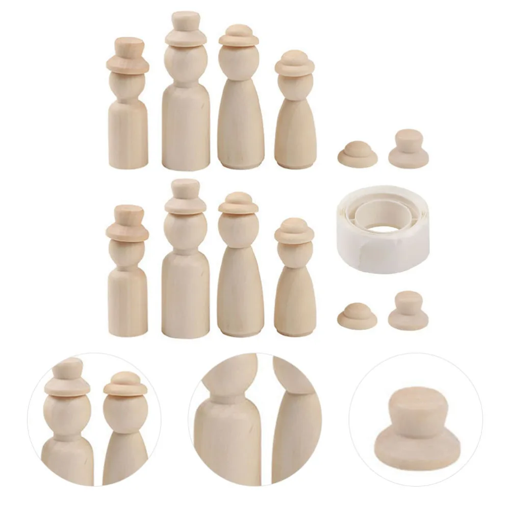 

36pcs Small Simple Lovely Practical Wooden Doll Blocks Kids Educational Toy DIY Crafts