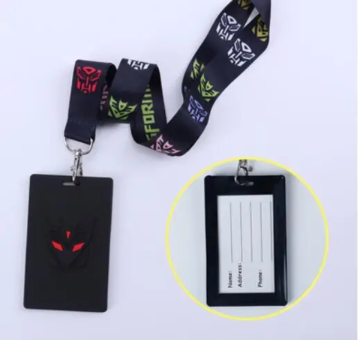 1Pcs cartoon Popular films movie black boys lovely pvc Lanyard ID Badge Holder Key chain Neck Strap kids party gifts | Украшения и