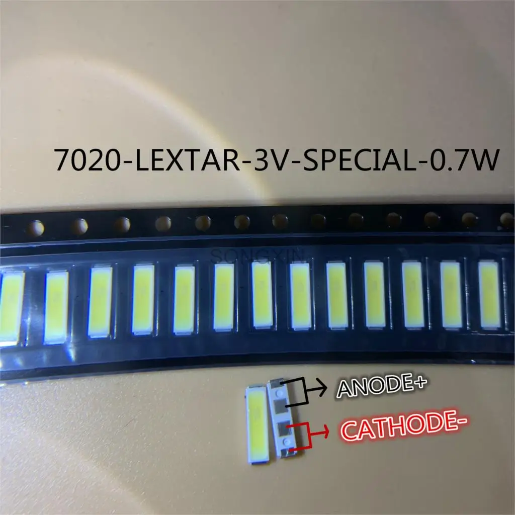 5000 шт./лот,, для Lextar, SMD, светодиодный 7020, 3 в, 0,5 Вт, 50 лм, подсветка, бисер, холодный белый, для ЖК-телевизора, подсветка, высокое качество, PT70AA3 W