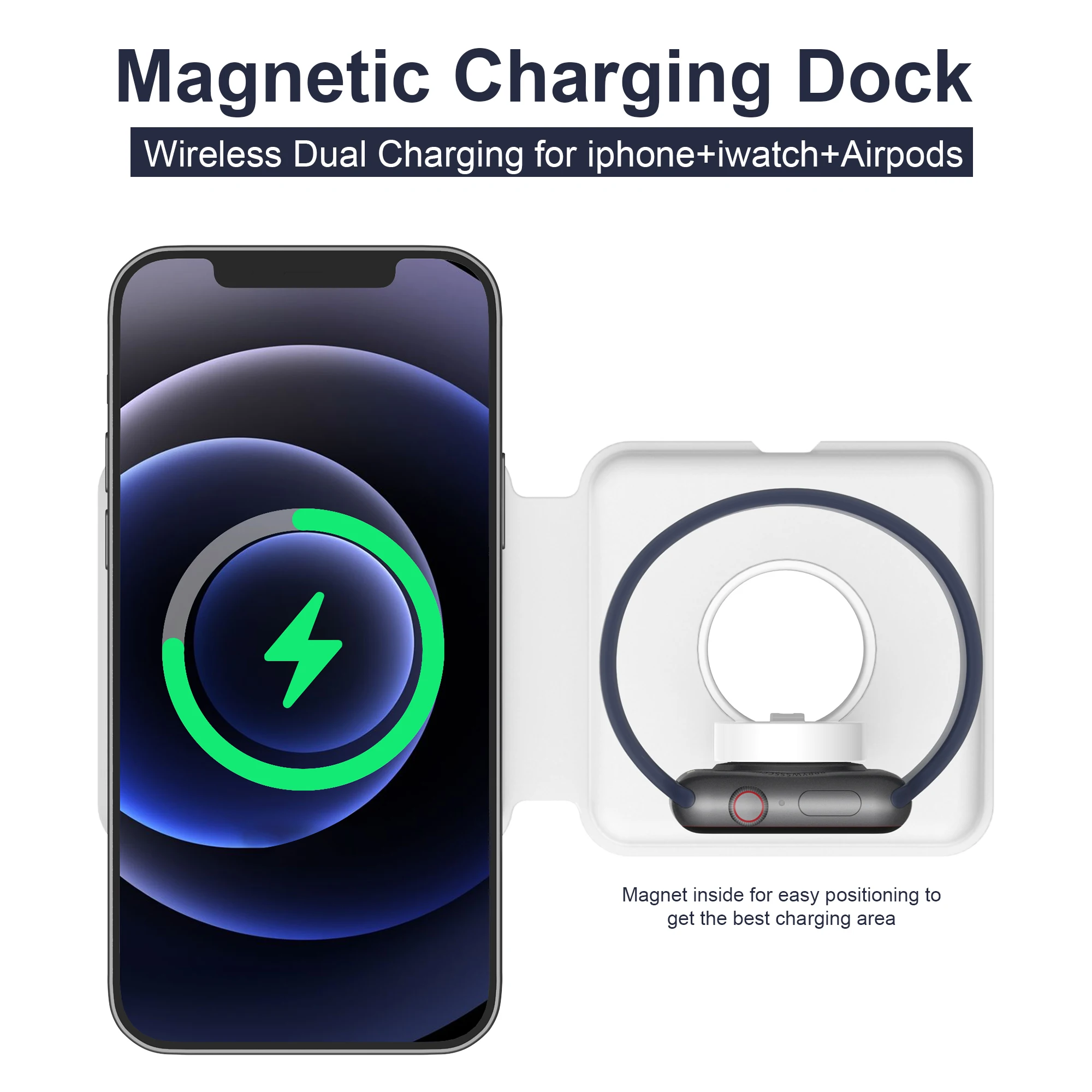 best 65w usb c charger 2 in 1 For iPhone 13/12Pro/11/XS/X/MAX/Samsung Fast Magnet Qi Wireless Charger Fast Charging For Apple Watch 6 5 For Airpods Pro quick charge 2.0