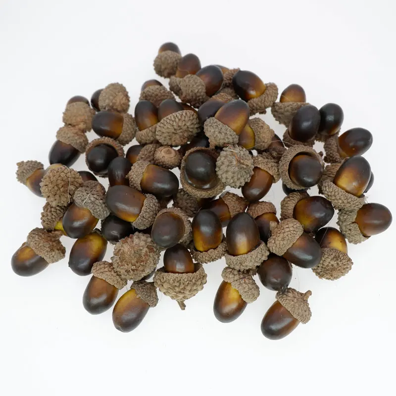 

100pcs 2cm Artificial Acorns Natural Acorn Cap Simulation Small Acorn For Crafting Fake Fruit Ornament Christmas Tree Decoration