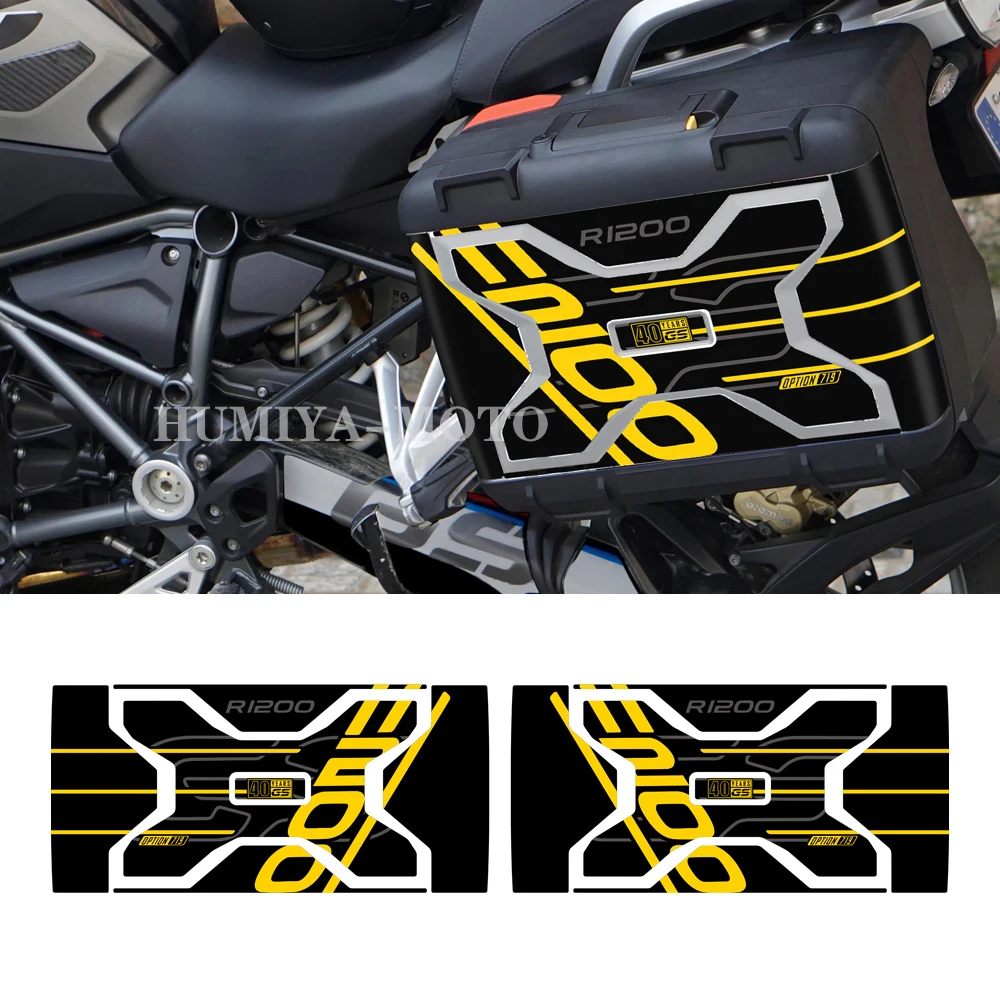 

For BMW Vario Case 2004-2012 40 Year GS R1250GS Triple Black Decals Motorcycle Graphic Sticker