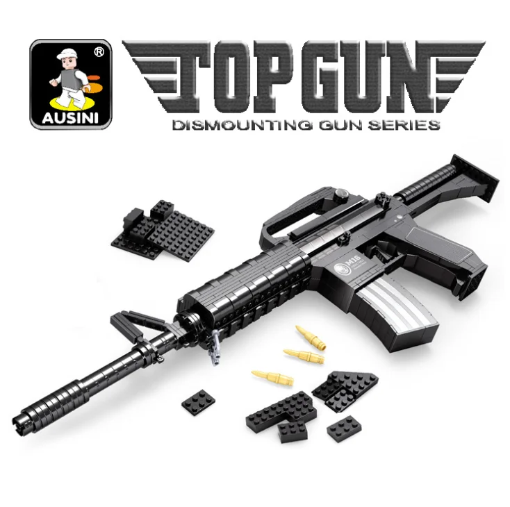 

SWAT GUN Replica Building Blocks Technic Semi Automatic Pistol Arms Weapon Sniper Gun Building-Bricks Kits Toys for Children .