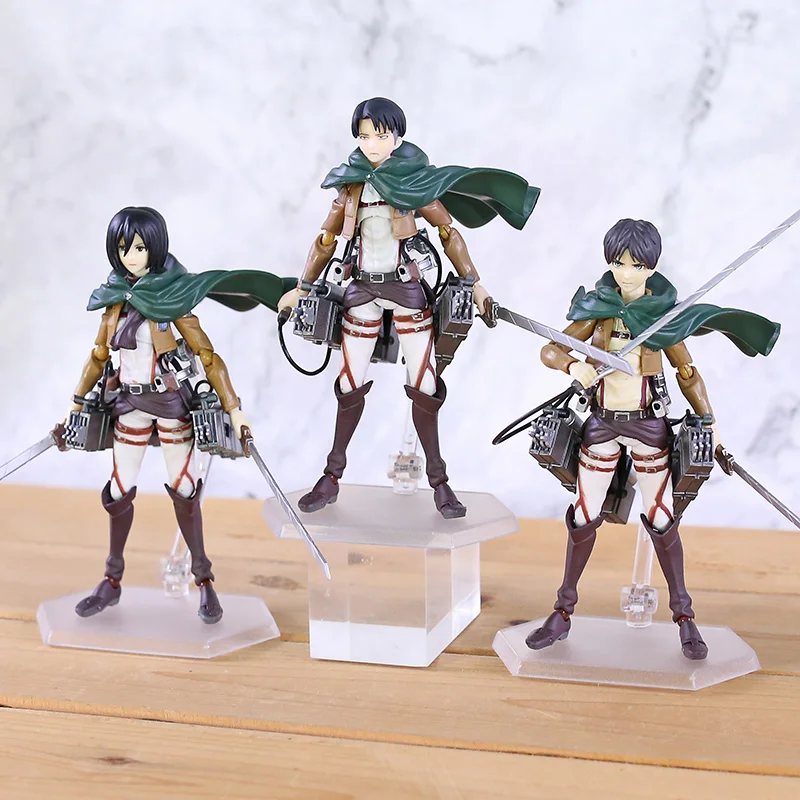 Аниме атака на Титанов Eren Mikasa Ackerman Levi/Rivaille Figma ПВХ фигурка модель игрушки|attack on titan