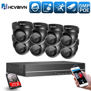 

Face Detection H.265 POE 5MP Video Surveillance Kit 8CH NVR CCTV System 5megapixels Weatherproof CCTV Security 5MP POE IP Camera