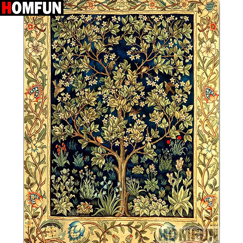

HOMFUN Art 5D Diy Diamond Painting "Flower tree landscape" Diamond Pictures Cross Stitch 3D Rhinestone Embroidery Decor A27573