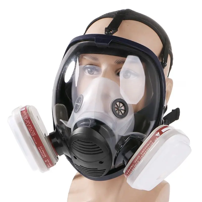 

Facepiece Respirator Kit Full Face Gas Mask For Painting Spray Pesticide Chemical Fire Protection QX2B