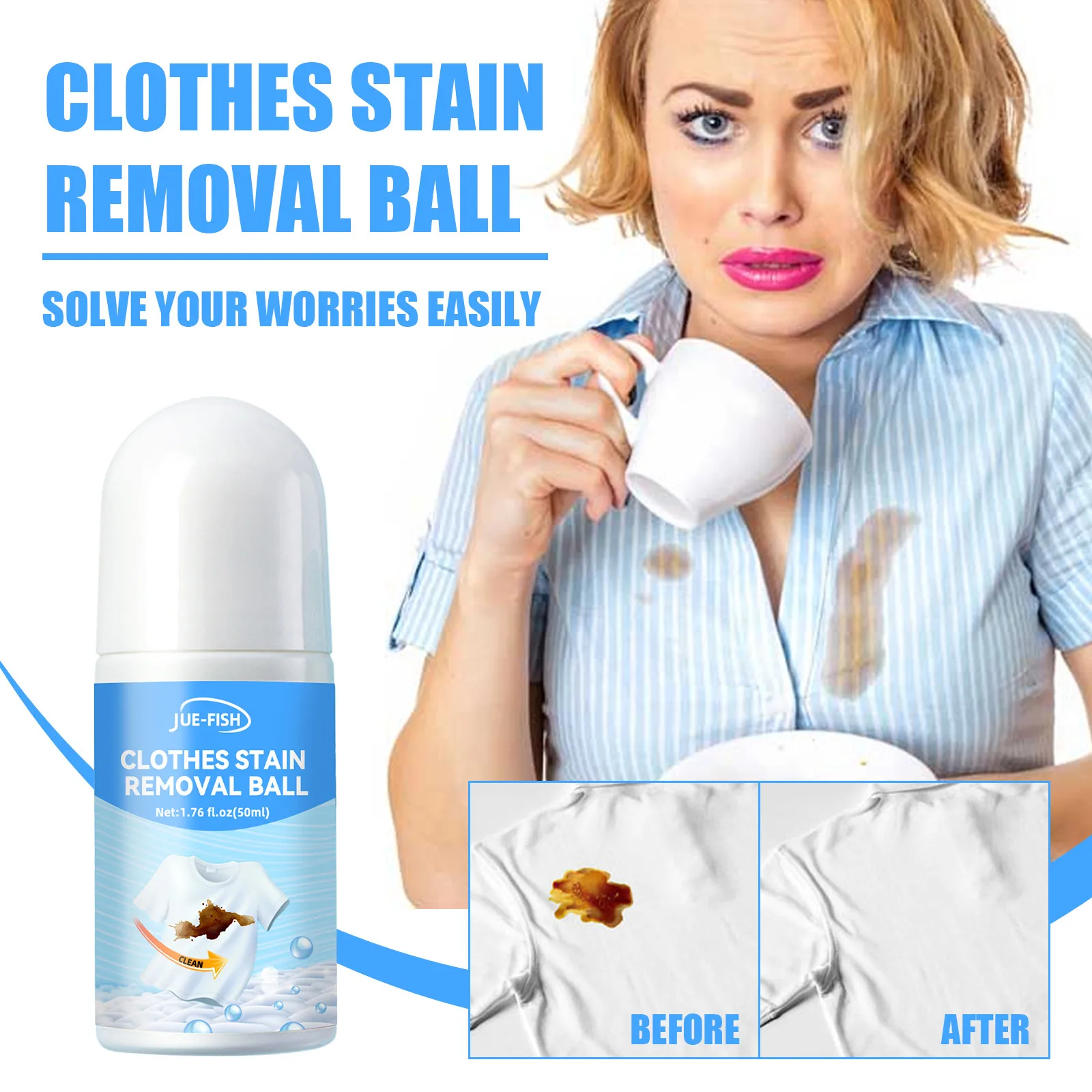 50ml Portable Clothing Stain Removers Laundry Cleaner Oil Stain Coffee