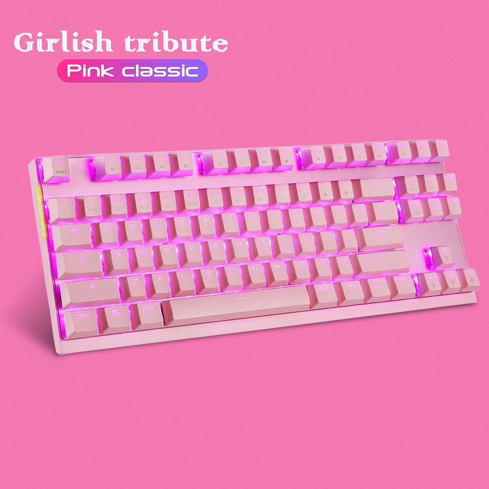 Motospeed Wired USB Gaming Mechanical Keyboard RGB LED Backlit Keyboards 87 Keys Gamer For PC Computer Blue Red switch Russian