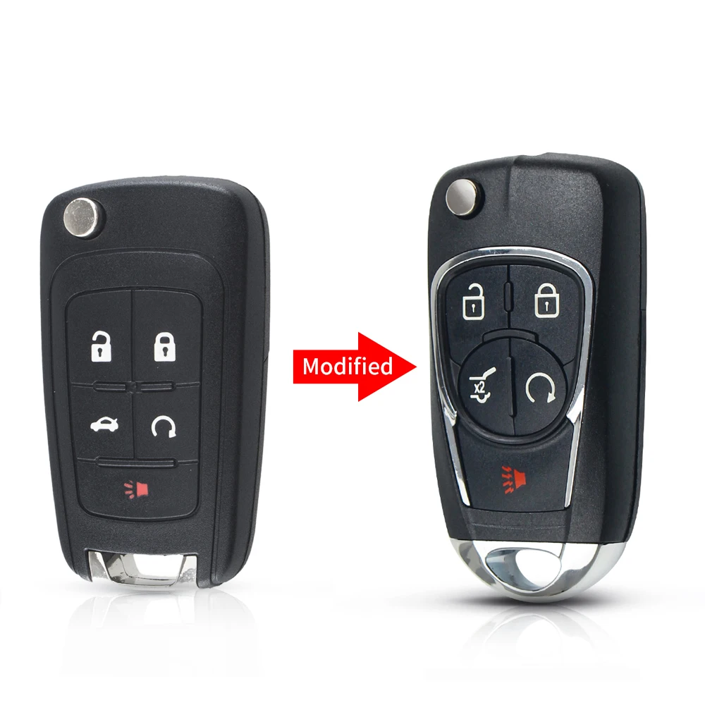 5 Buttons Dandkey 10 шт. модифицированный чехол для выкидного ключа автомобиля брелок 2/3/4/5 кнопок для Chevrolet Cruze для Buick для Opel Insignia Astra J Zafira C 2 - Количество кнопок: 5 Buttons