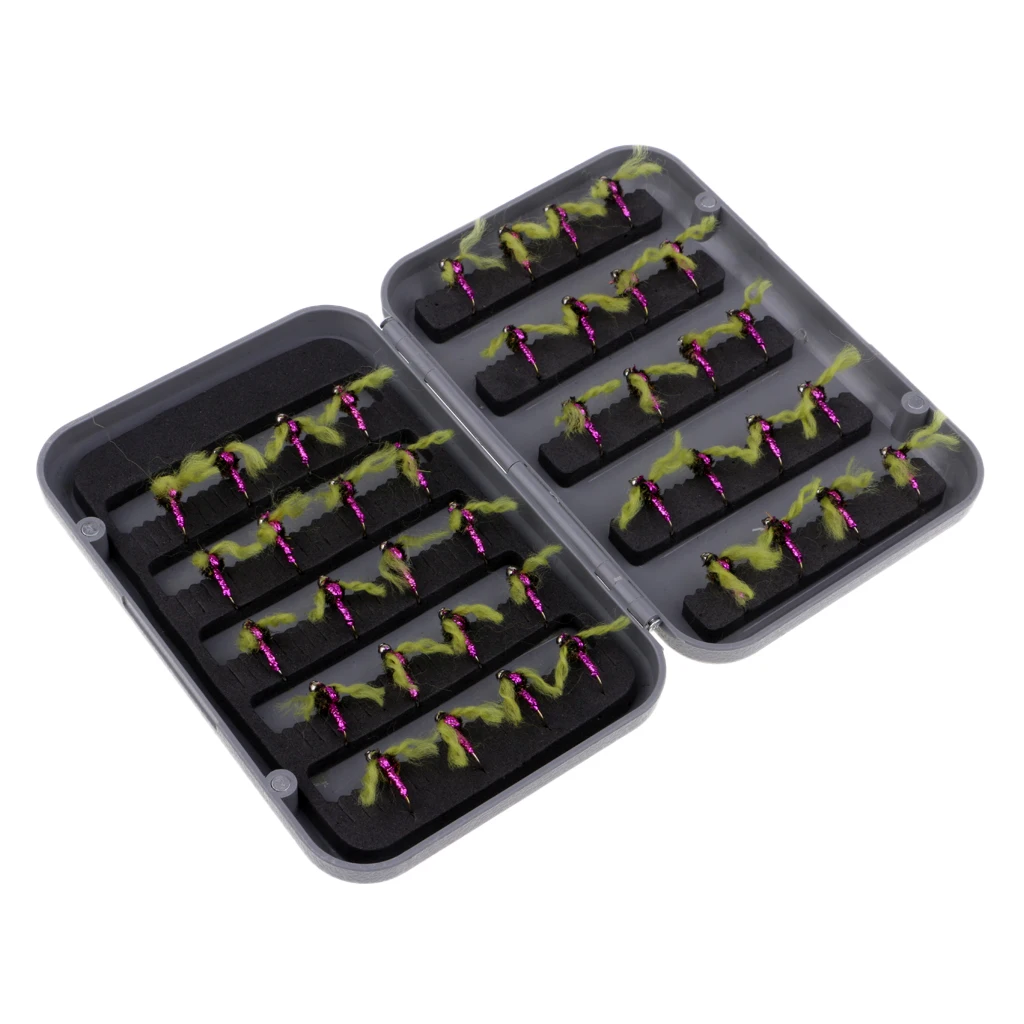 40pcs Dry Flies Fly Fishing Flies Kit Bass Salmon Trout Flies Floating Assortment with Fly Box for Freshwater and Saltwater