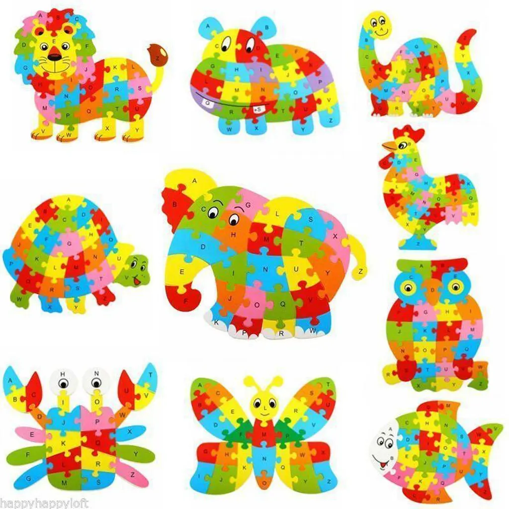 Animal Shaped Wooden Wooden ABC Alphabet Jigsaw Puzzles Children Educational Toy Animal Shaped Wooden Wooden ABC Alphabet Jigsaw Puzzles Children Educational Toy