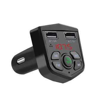 

1PCS Wireless Bluetooth Handsfree Car Charger Kit FM Transmitter MP3 Player Dual USB Charger MP3/WMA/APE/FLAC/WAV 87.5~108MHz