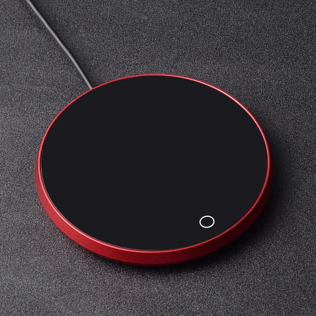 Mini Portable USB Cup Warmer 3 Gear Coffee Mug Heating Coaster Smart Thermostatic Hot Plate Milk Tea Water Heating Pad Heater Red