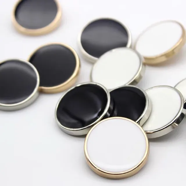 10pcs Round Black Metal Buttons for Shirt Fashion 20mm Snap Buttons Embellishments for Clothing Sewing Accessories Blouse Button