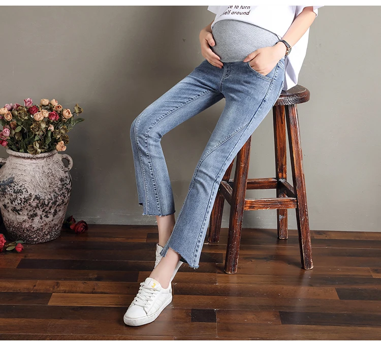 apoio abdominal jeans maternal