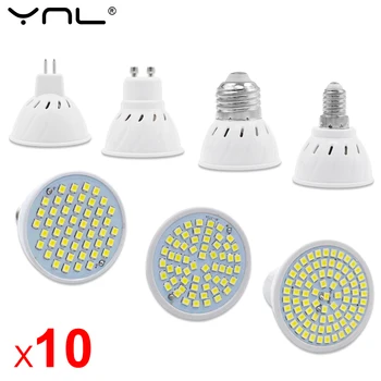安い 10 ピース/ロットGU10 MR16 Led E27 E14 Ledランプスポットライト電球ac 220v 240v 48 60 80 Led Bombillasアンプルlamparas Led電球屋内