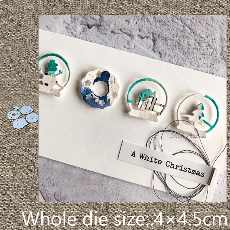 

New Design Craft Metal Cutting Dies 5pcs winter ornament circle scrapbook die cuts Album Paper Card Craft Embossing die cuts