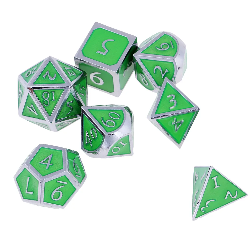 Board Gaming Dices Set of 7 Dice Poly Polyhedral Dice D4 D6 D8 D10 D12 D20 for Role Cup Player 