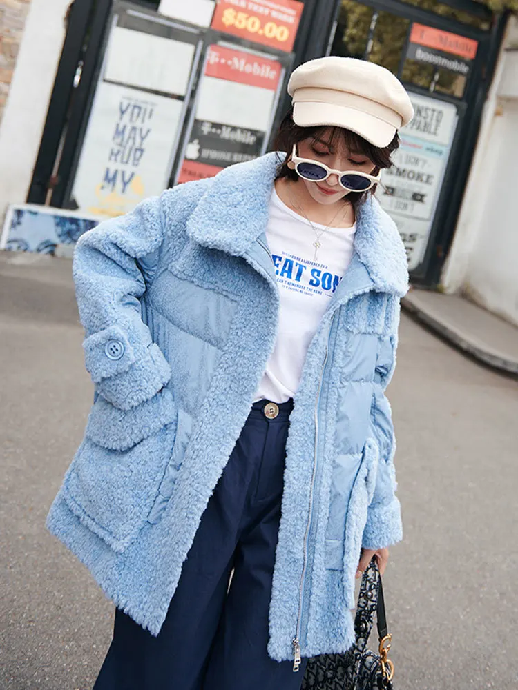 

Fur Real Coat Female Kroean Down Jacket 2020 Autumn Winter Jacket Women Real Wool Coats and Jackets Women Outwear MY3642 s s