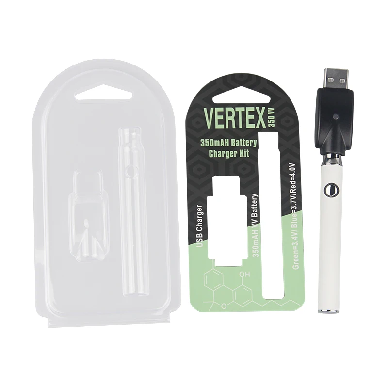 Vertex CBD VV разогревающая батарея 350 мАч батарея предварительного нагрева зарядное устройство комплект электронных сигарет Vape ручка 510 нить для воскового масляного картриджа Vapor