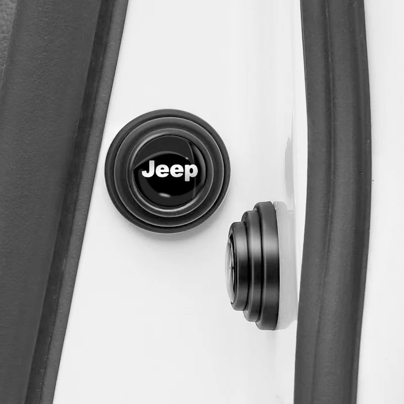 2/4Pcs Auto Shock Stickers Absorber Car Door Soundproof Buffer Pier For Jeep Grand Cherokee Commander Renegade Wrangler JK JL