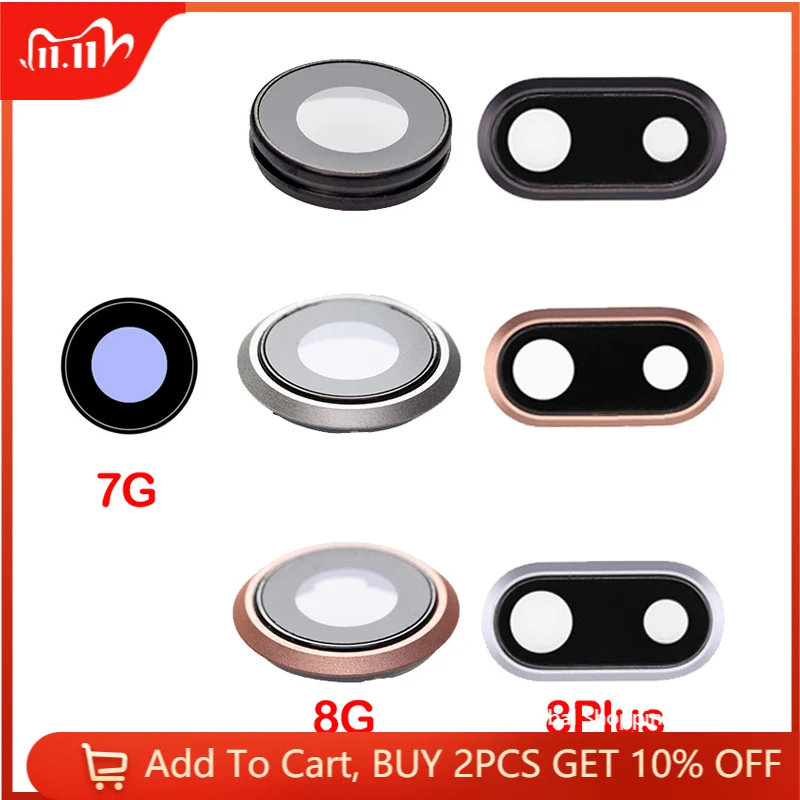 

New Back Camera Lens for iphone 7/8/7plus/8plus/X/XS/XR/XSMAX with Frame Rear Camera Glass Lens Replacement Parts