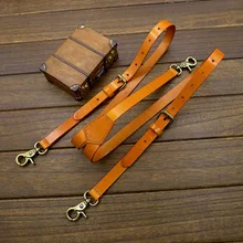 

NWE Ginger leather suspender light brown with leather hook and buckle strap braces for men and women
