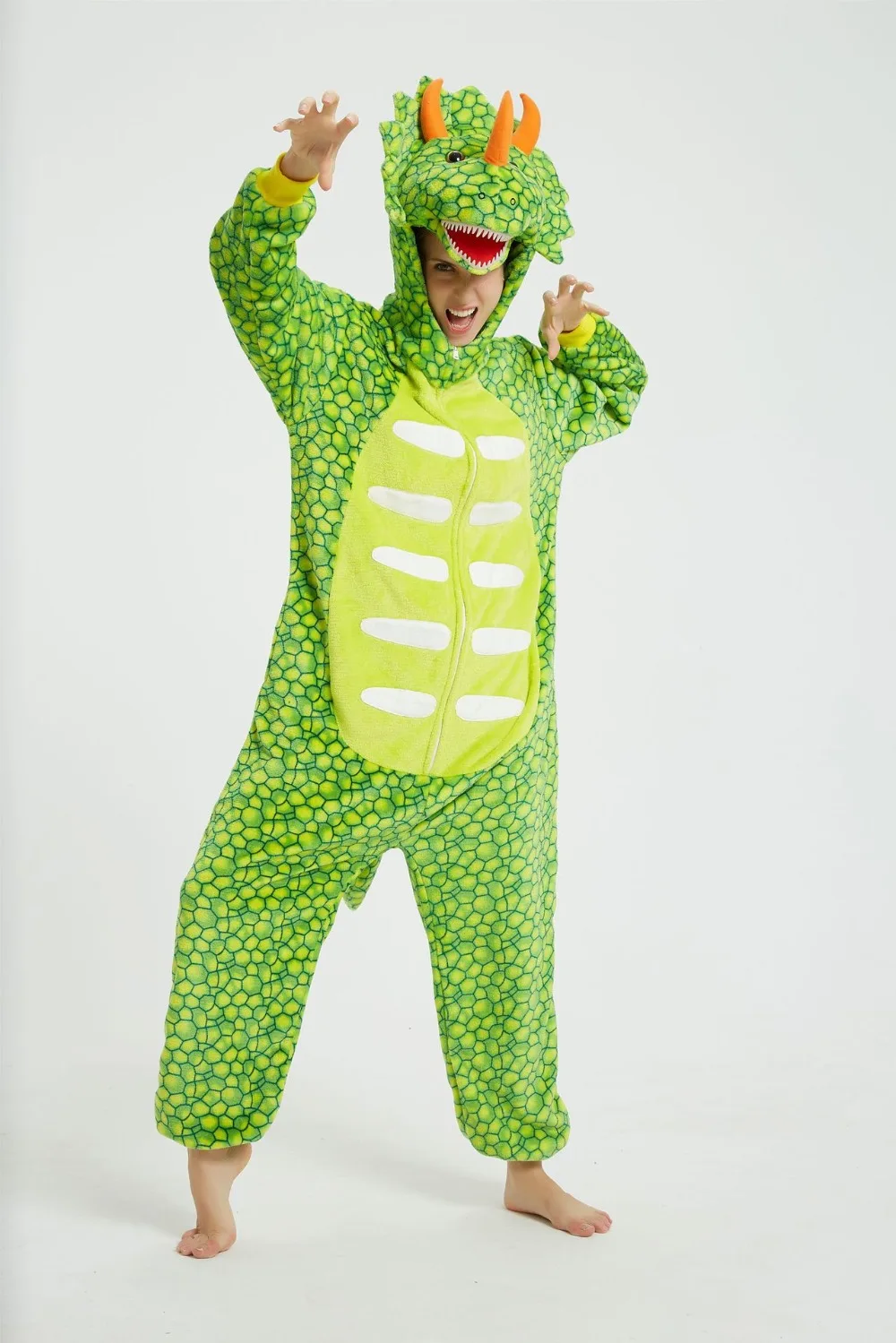 Кигуруми Комбинезоны для мужчин wo Мужчин Косплей Хэллоуин Зеленый Треугольник Дракон Рождественская вечеринка пижамы костюмы Карнавальный костюм