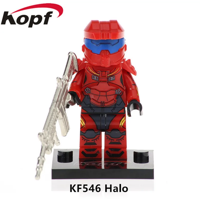 20 шт. фигурки строительных блоков с настоящим металлическим оружием Halo Spartan Solider warrior детская Коллекция Подарочные игрушки модель KF545