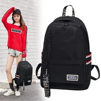 

Backpack Female 2019 New Korean Version Of The Wild Casual Canvas Travel Backpack Male Large Capacity Campus Student Bag