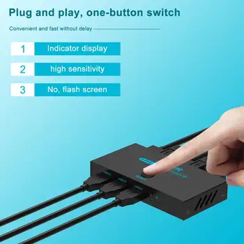 

SGEYR HDMI KVM Switch 2 Port Share 2 Computers with One Monitor 2x1 USB KVM Hotkey Metal Switch with HDMI Cable and USB Cable,
