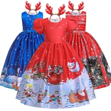 Рождественское платье для девочек, костюм из 2 предметов, длинные платья для девочек, платье принцессы, детское праздничное платье, 4, 5, 6, 7, 8, 9, 10 лет