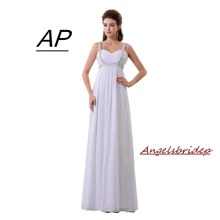 ANGELSBRIDEP Свадебные платья на тонких бретельках Очаровательные Кристаллы, блестки плиссированные Свадебные платья из шифона А-силуэта Vestido De Noiva