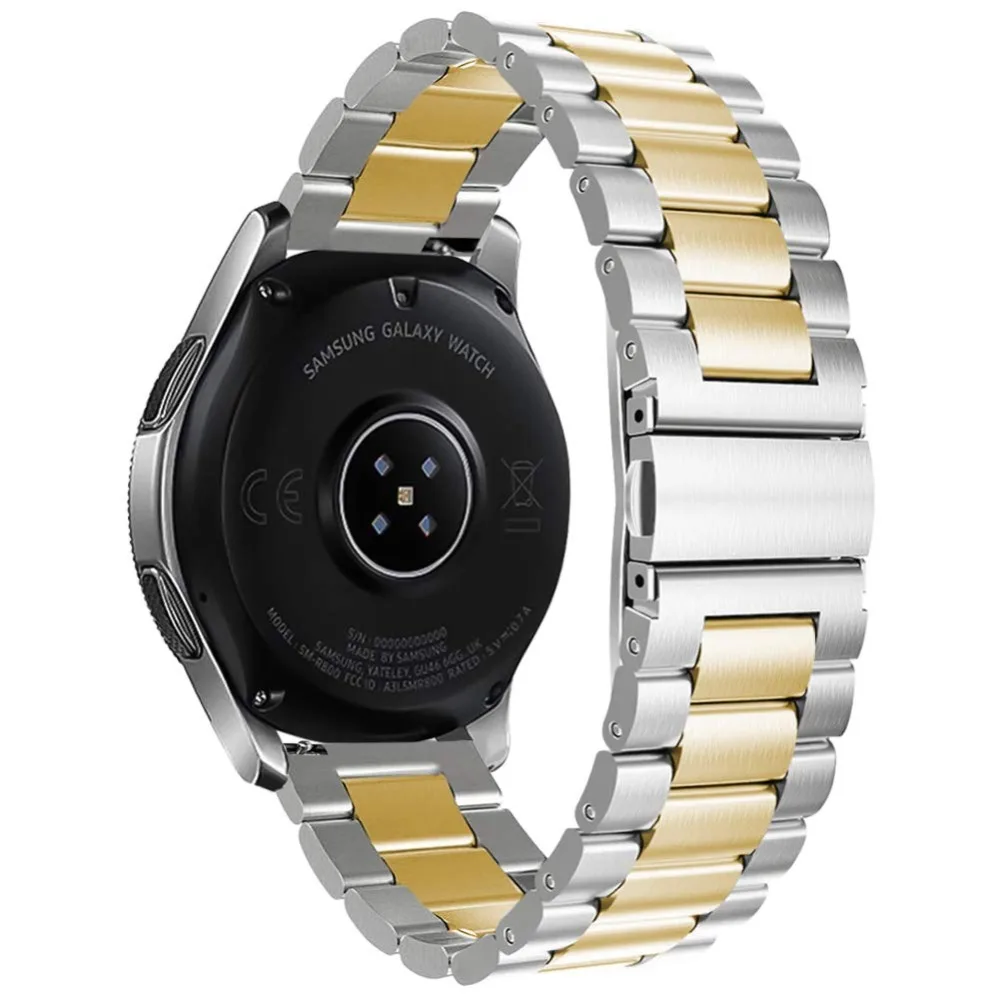 For Samsung Gear S3 Frontie 22MM/20MM/18MMBand strap Galaxy Watch 46mm Band V-MORO Stainless Steel Metal  Bracelet Strap R800
