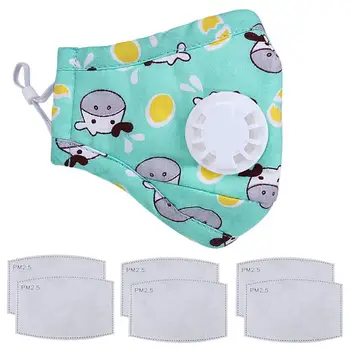 

1PCS Kids Mouth Mask PM2.5 Dustproof Cute Cartoon Adjustable Face Mouth Mask with 8PCS Filter Pad