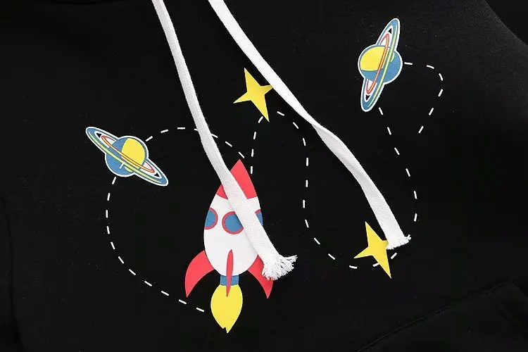Женские толстовки, плюс бархат, принт со звездами, хлопковая толстовка, Harajuku, мягкий Mori, пуловер для девочек, спортивная одежда, рубашка, топы