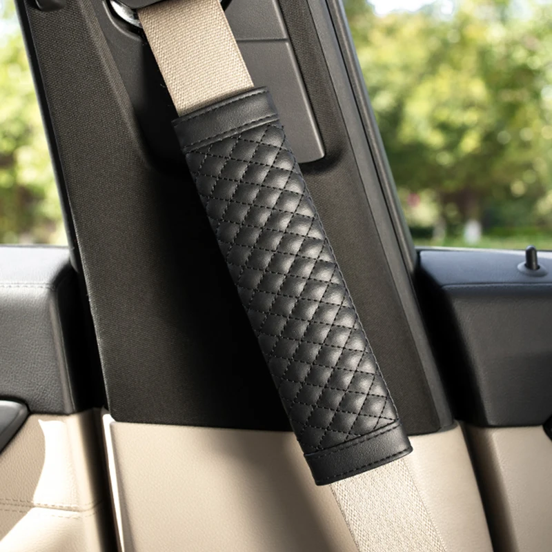 Leather seat safety belt Cover Universal Soft Car Seat Belt Protector Shoulder Strap Pads Protect Your Neck And Shoulder seat belt covers