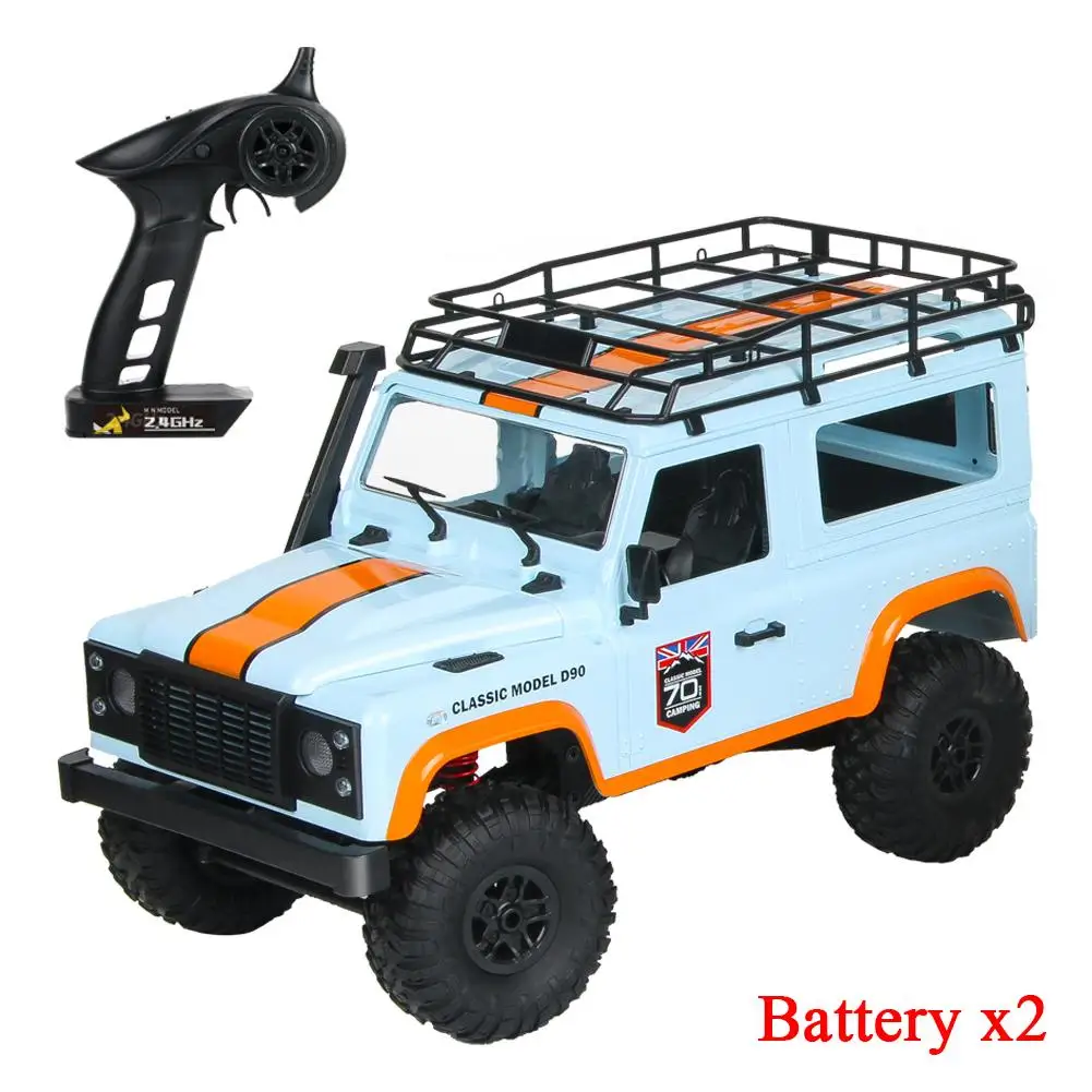 Новейший MN-99 для D90 юбилейное издание 1:12 2,4G 4WD пульт дистанционного управления автомобиля 2 батареи - Цвет: Blue