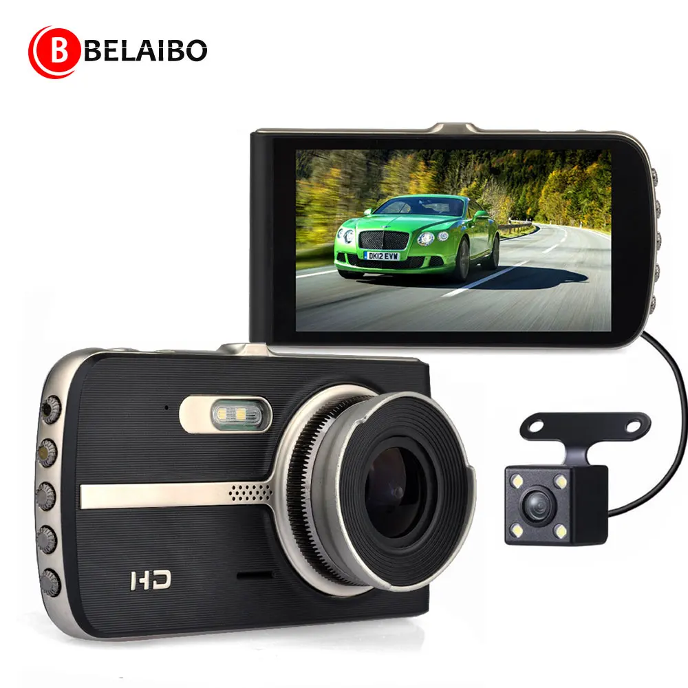 Видеорегистратор HD1080P 4 0 дюйма угол обзора 170 градусов циклическая запись датчик
