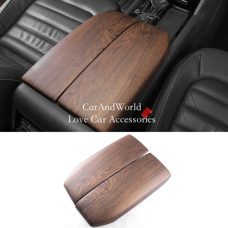 No2-Peach Wood Для Volkswagen VW Teramont Atlas- центральный подлокотник коробка для хранения панель крышка внутренняя консоль рамка планки автомобильные аксессуары - Цвет: No2-Peach Wood