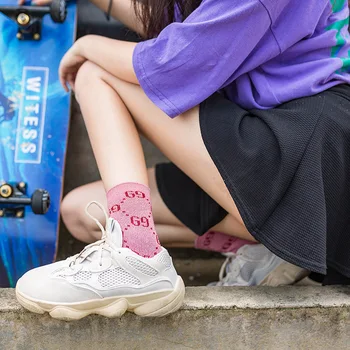 

5 Pairs Spring thin knee socks women's day retro color long leg socks velvet solid color ladies stockings