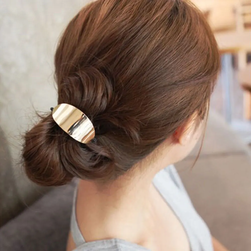 Мода девушка женщины лист гладкий сплав конский хвост держатель эластичные Галстуки для волос лента веревка инструмент для укладки волос аксессуары для волос