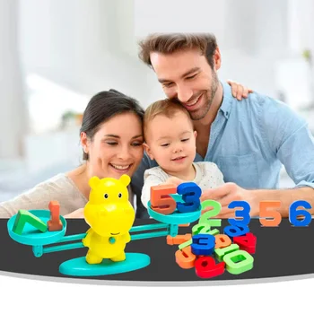 

Penguin Hippo Balance Scale Math Game Toy Children Enlightenment Digital Addition And Subtraction Math Scaless Puzzle Toys Sozzy