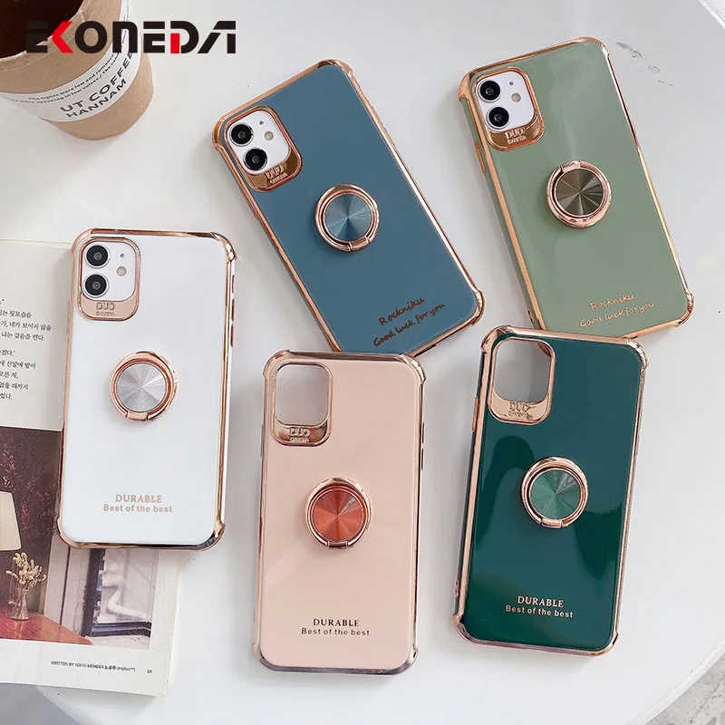 Чехол для iPhone 13 7 12 Pro 11 XS Max X XR с кольцом-подставкой | Мобильные телефоны и