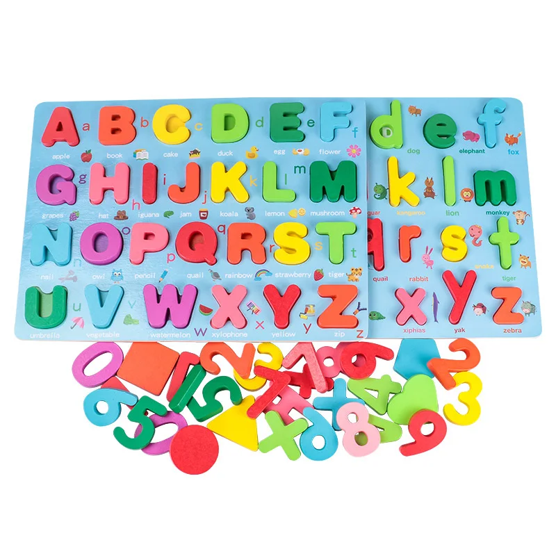 Děti 3D dřevěný puzzle hraček pestrý cifra dopis geometrie vzhled poznání chopit nasednout časně učení vzdělávací montessori hračka