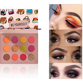 

Charm Girl Makeup Matte Shimmer Glitter Eyeshadow Palette 12 Color Eye Shadow INS Hot Sale Beauty Glazed Cosmetic