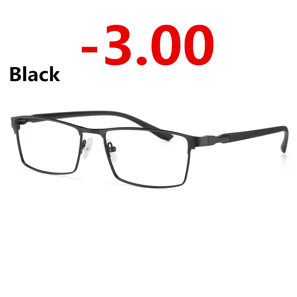 Мужские фотохромные Рецептурные очки для близоруких полноободных очков оправа близоруких солнцезащитных очков чувствительные линзы переходные линзы - Цвет оправы: black-3.00